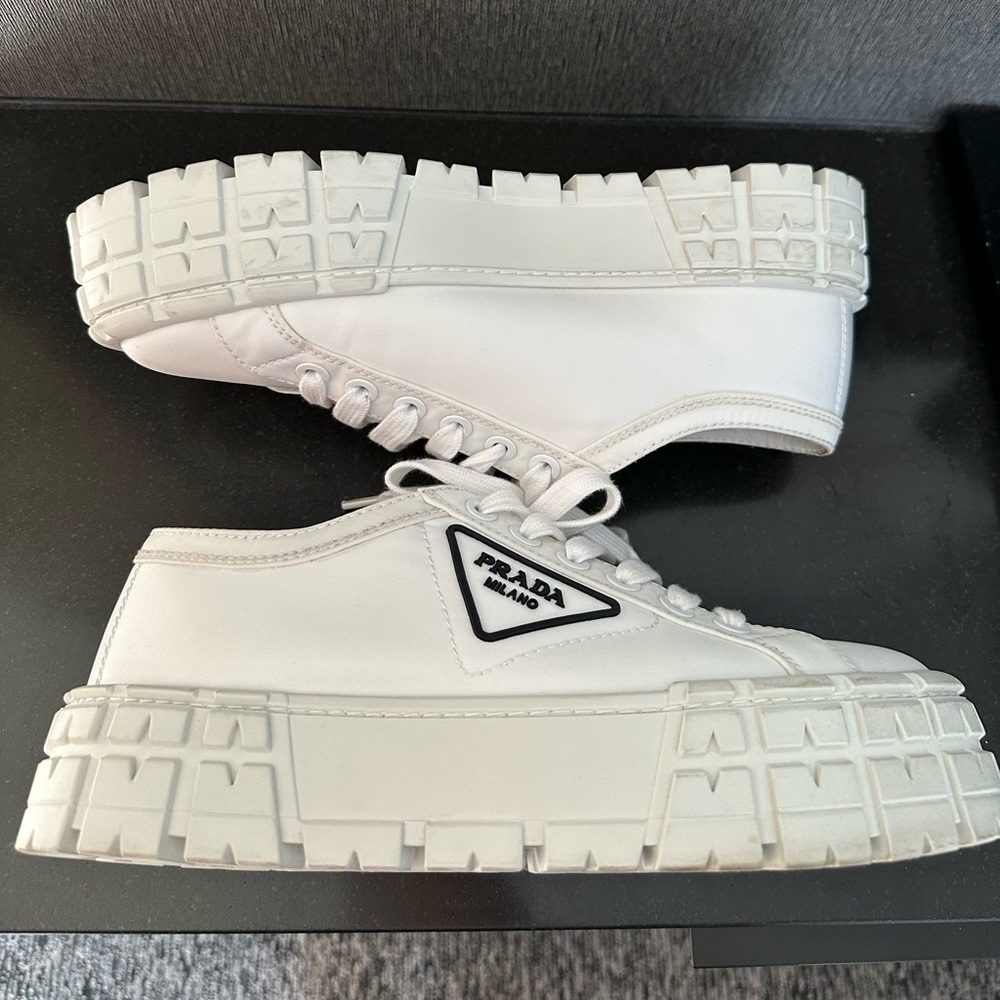 Prada Logo Lug Platform Sneaker - Picture 4 of 11